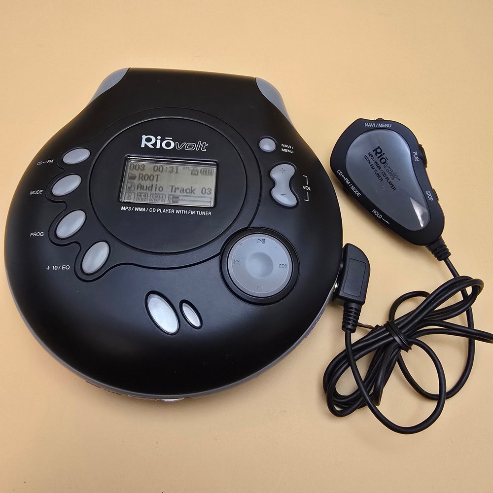 RioVolt SP250 Portable MP3 WMA CD Player w/ FM Tuner & Remote Black Silver Works